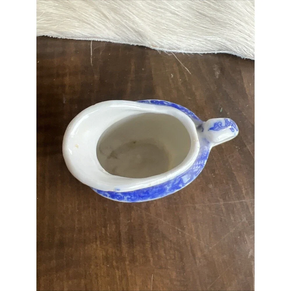 Vintage Blue Willow Creamer Pitcher Miniature Child Doll Made in Japan 2.5
